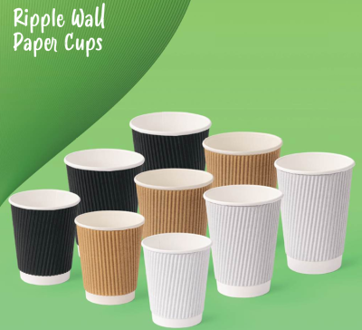 12oz Black Ripple Coffee Cup ( Box 500 )